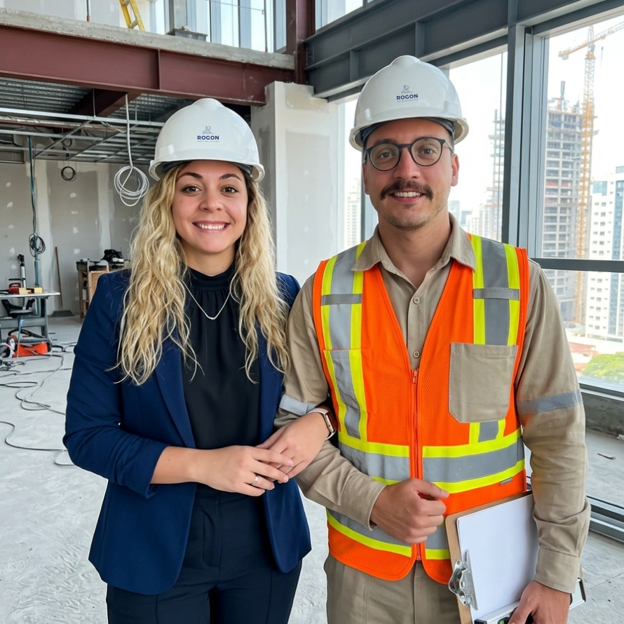 Equipe ROGON — Gabriela Rodrigues e Everson Matos em obra